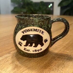 Yosemite National Park Mug Green 1890 Bear Pot Belly Style Coffee Cup